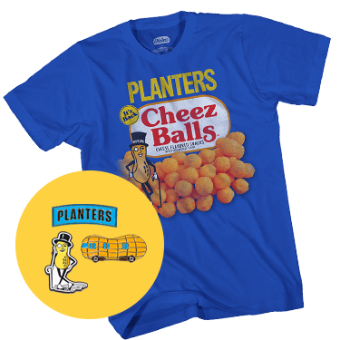 cheeseballs t-shirt & planters pins