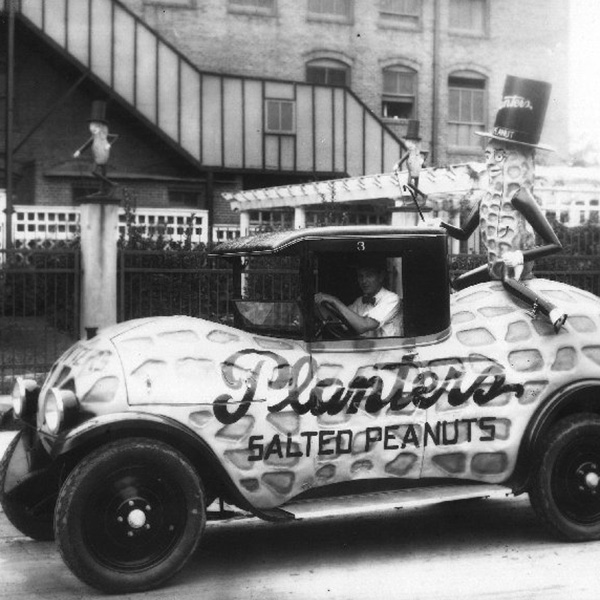 a black and white photo of the first Nutmobile